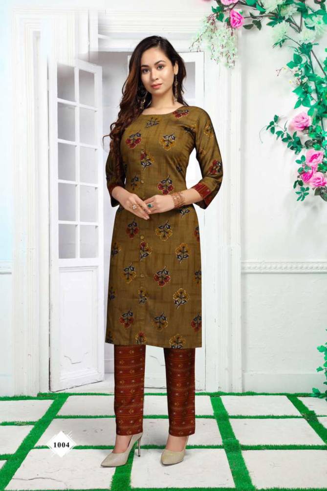 Beauty Queen Palak Casual Wear Printed Kurti With Bottom Collection